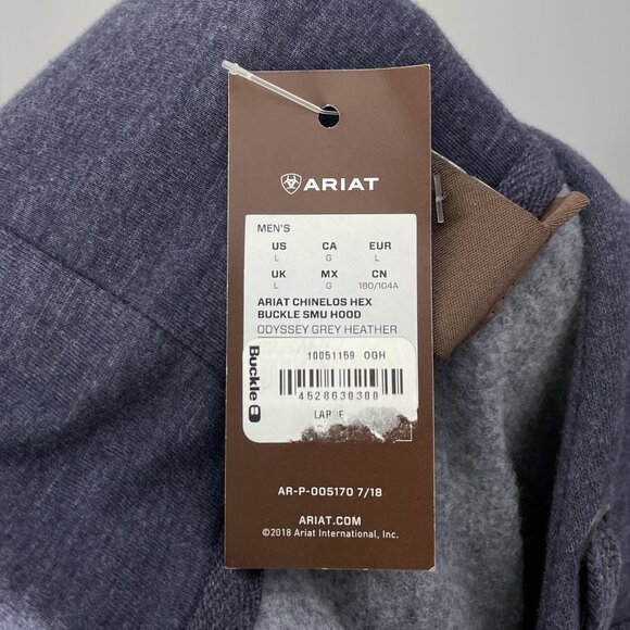 Ariat Chinelos Hex Buckle Hooded Sweatshirt Men's Size L NWT - Picture 4 of 12